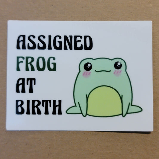 Assigned Frog At Birth Sticker
