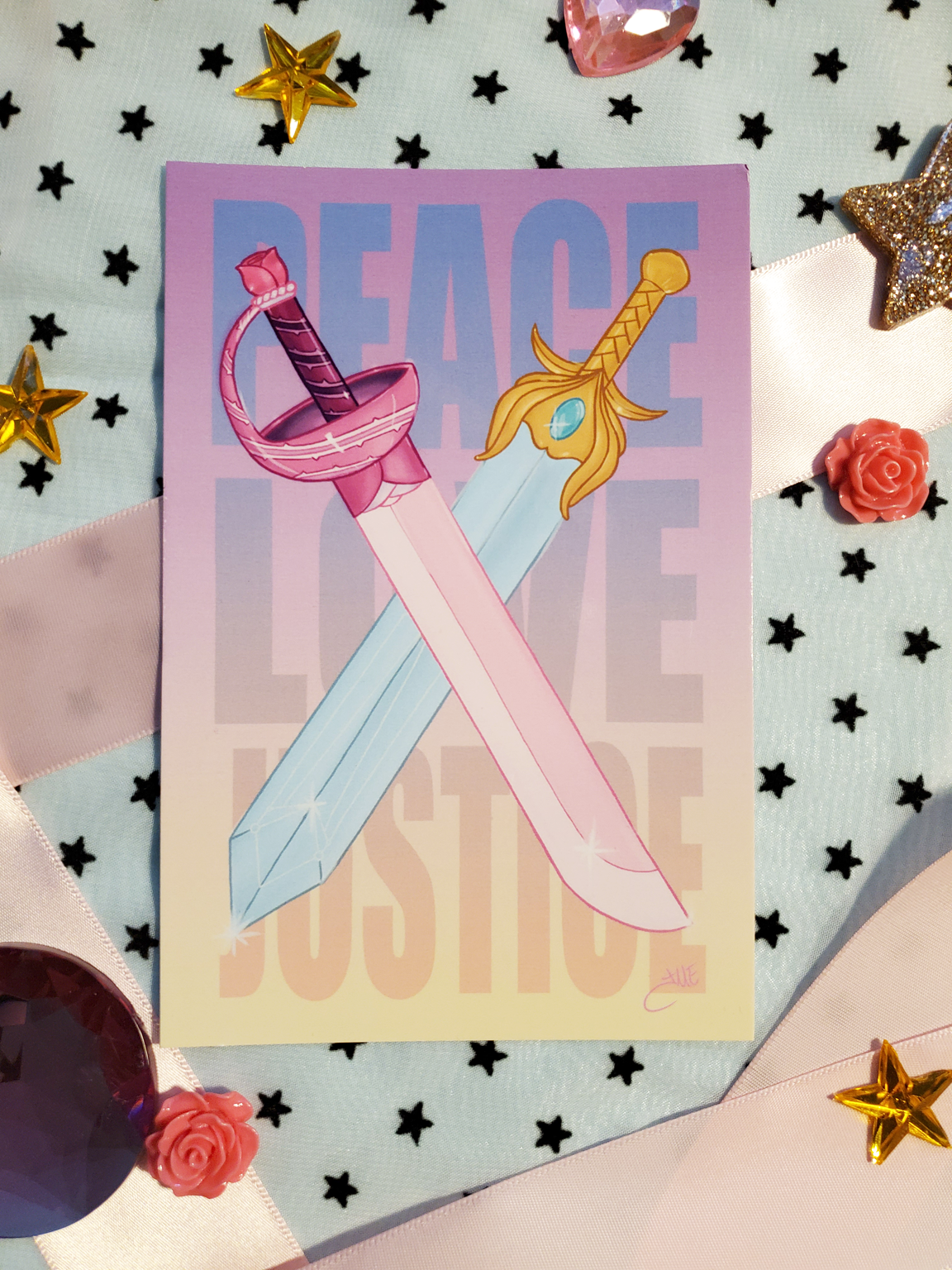 Peace. Love. Justice. Art Prints