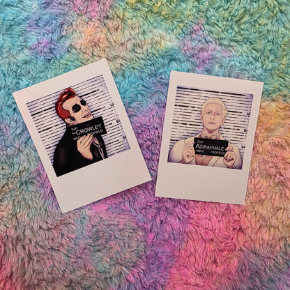 Good Omens Mugshots Polaroids